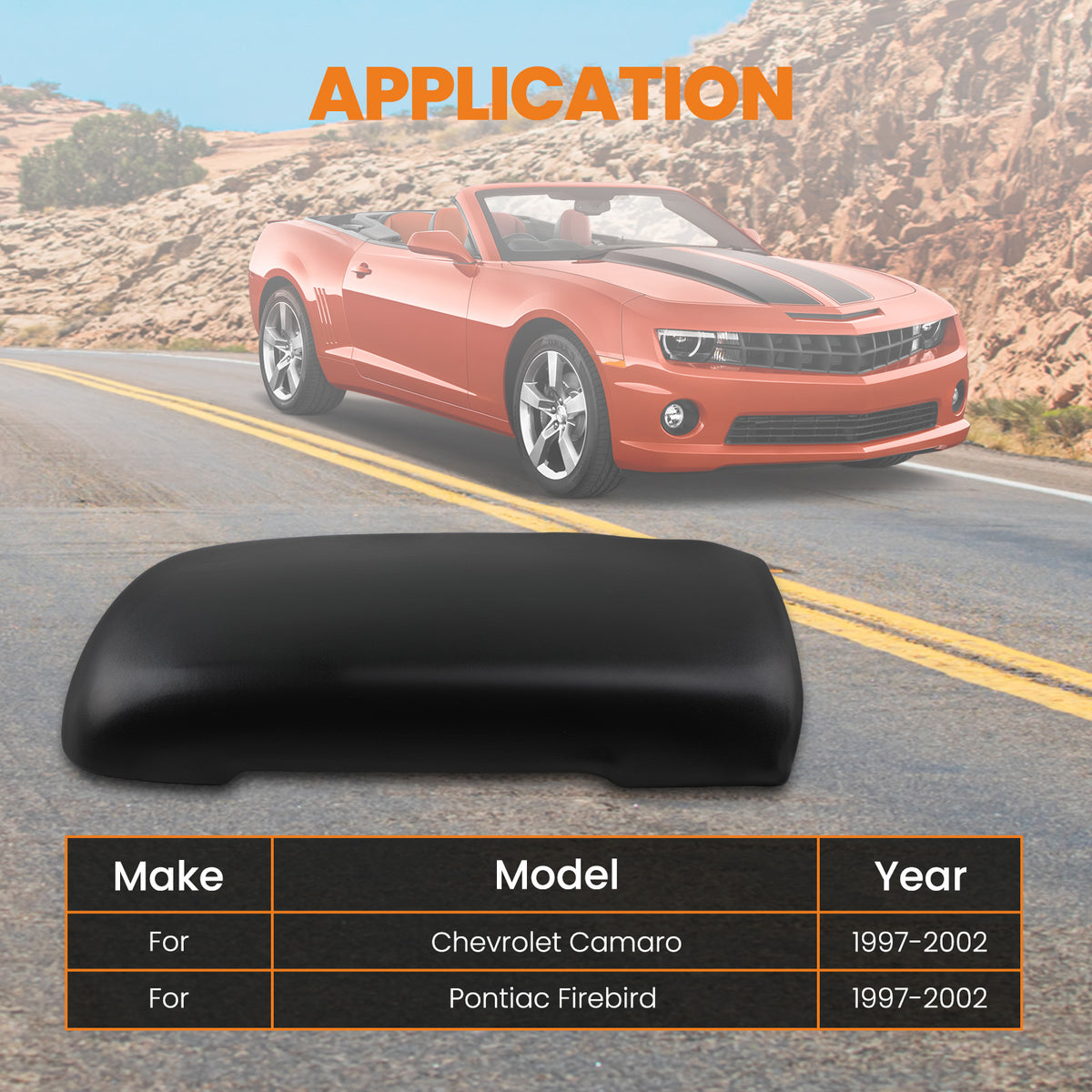 Console Door Lid Armrest FitFor compatible For Camaro / Firebird 1997-02 10421355 Black New
