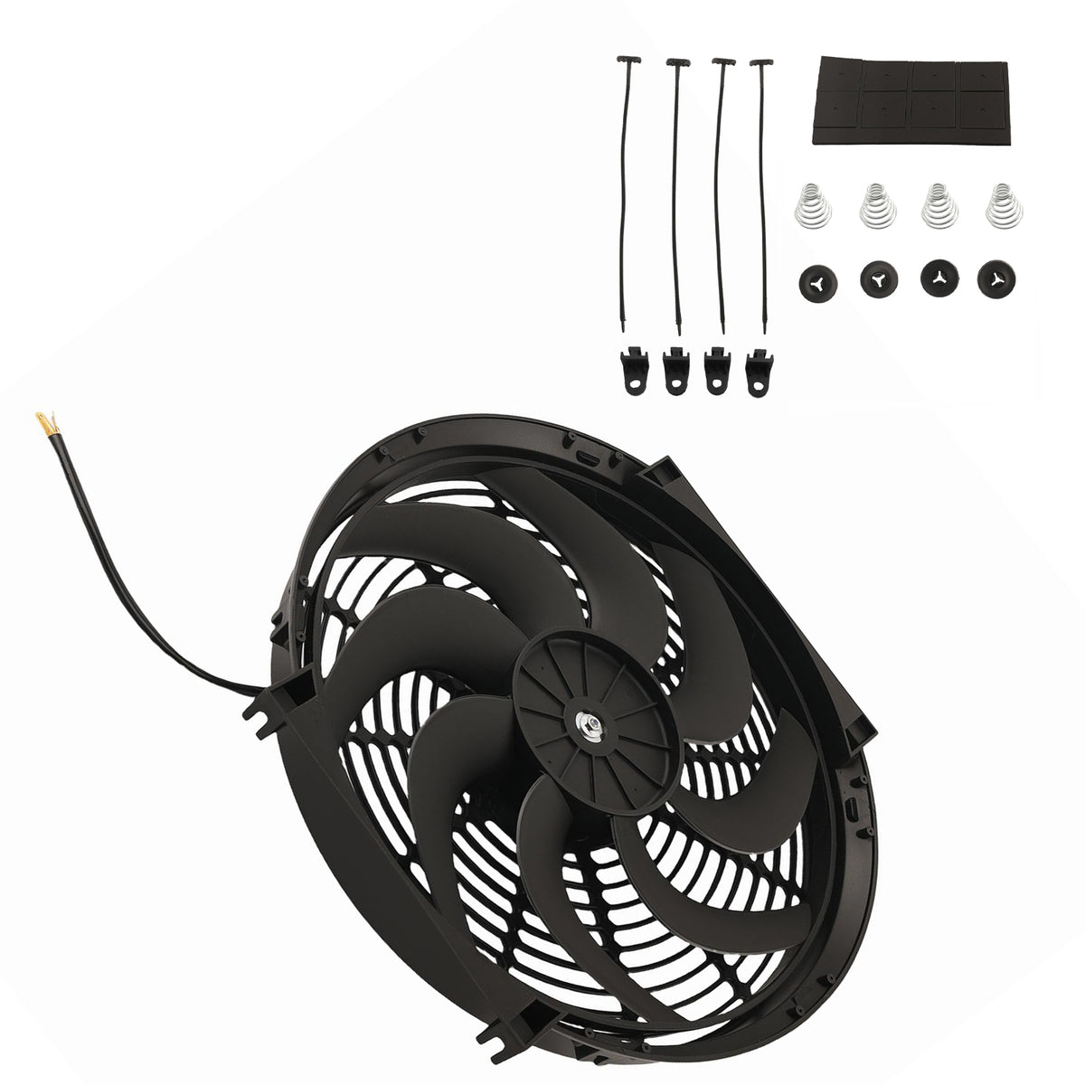 14 inch Electric Universal Fan For Radiator 900CFM 2000RPM Black Plastic 240W