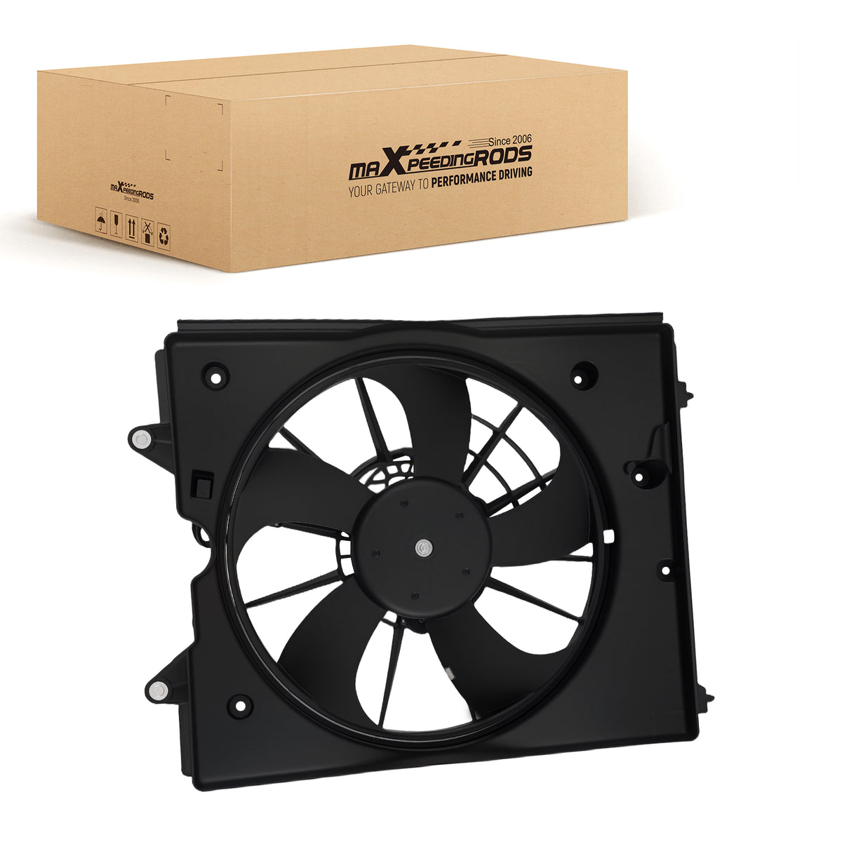 Cooling Fan Motor compatible For Honda Odyssey 11-17 19030RYEA11 Plastic 5 Blade 240W