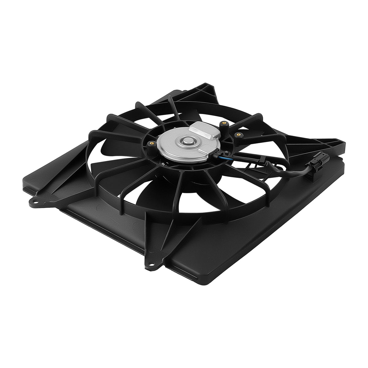 2Pcs Radiator Cooling Fan Set w/ Blade MotorShroud compatible For Honda Accord 2013-2017