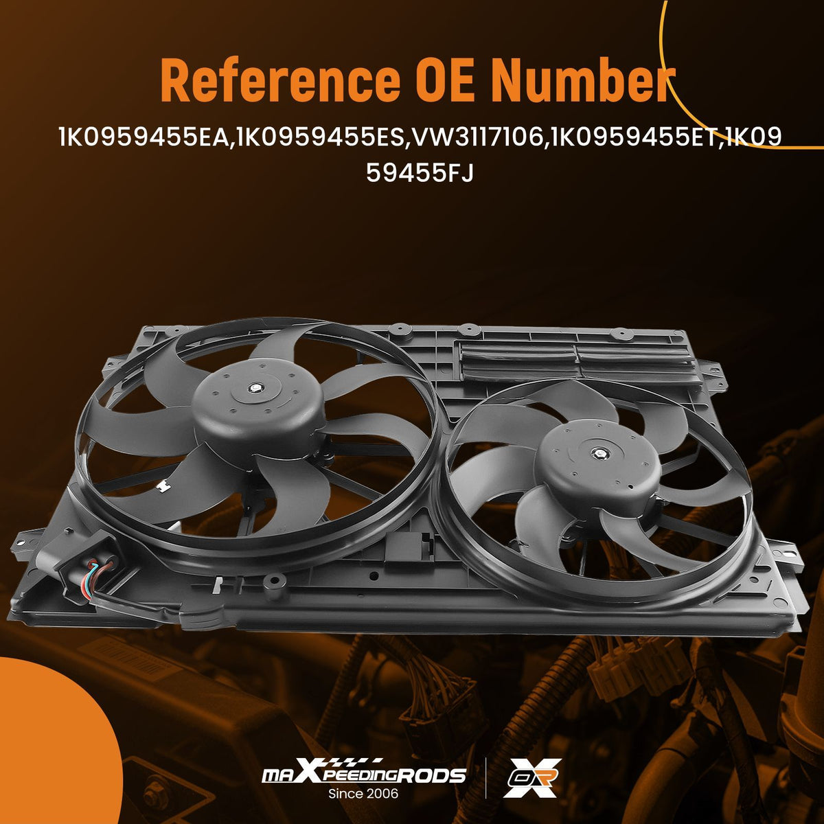 Radiator Cooling Fan compatible For Audi A3/TT compatible For VW Jetta Passat 1K0959455EA 1K0959455ET