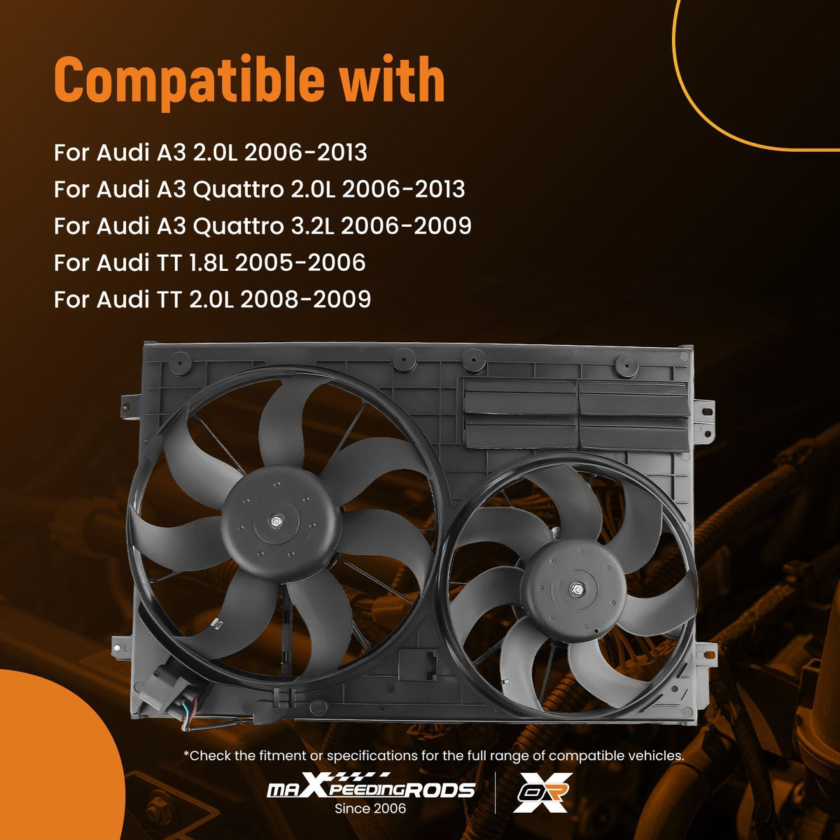 Radiator Cooling Fan compatible For Audi A3/TT compatible For VW Jetta Passat 1K0959455EA 1K0959455ET