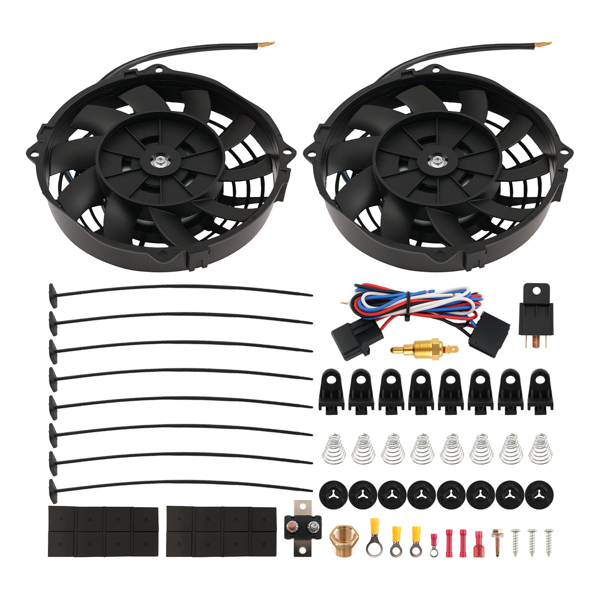 8 Cooling Assembly For Universal Car 800CFM 2900RPM 10 Blades Temperature Kit