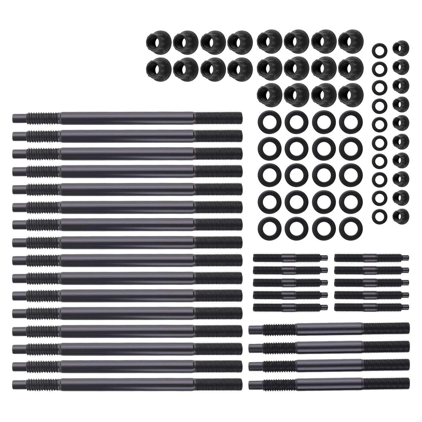 12-Point Cylinder Gasket Head Stud Kit Bolts Nut compatible For Chevy Camaro Silverado