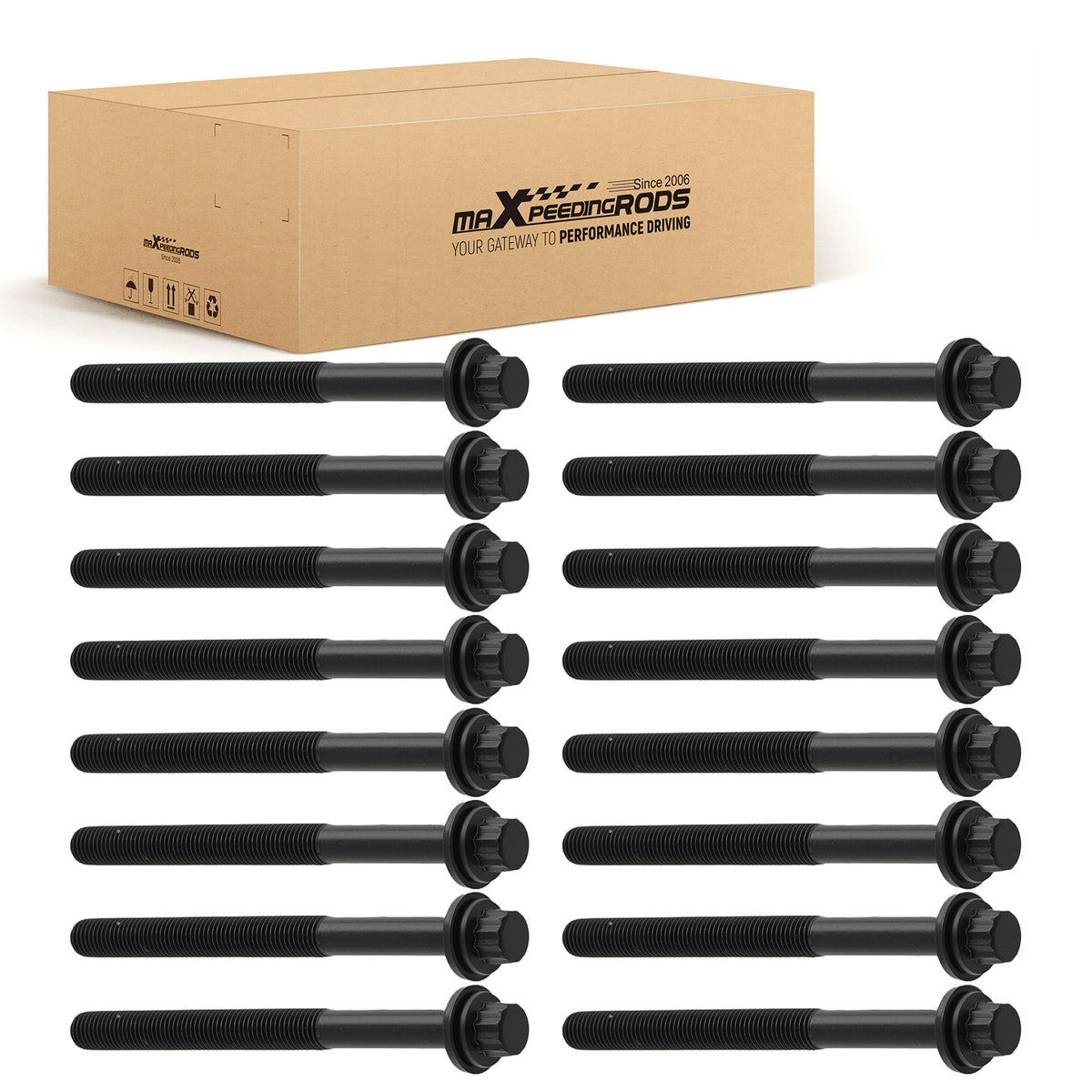 16pcs Cylinder Head Bolts compatible For Hyundai Sonata Azera compatible For Kia Sedona 3.3L ES72366