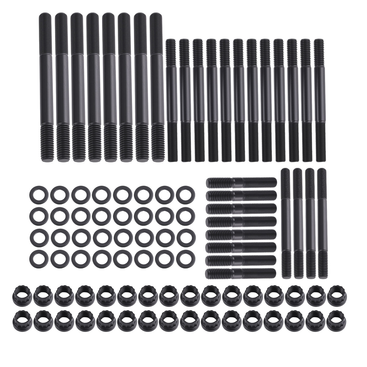 Cylinder Head Bolt Stud Hex Nut Kit compatible For Chevy Big Block PCE279.1005,135-4001