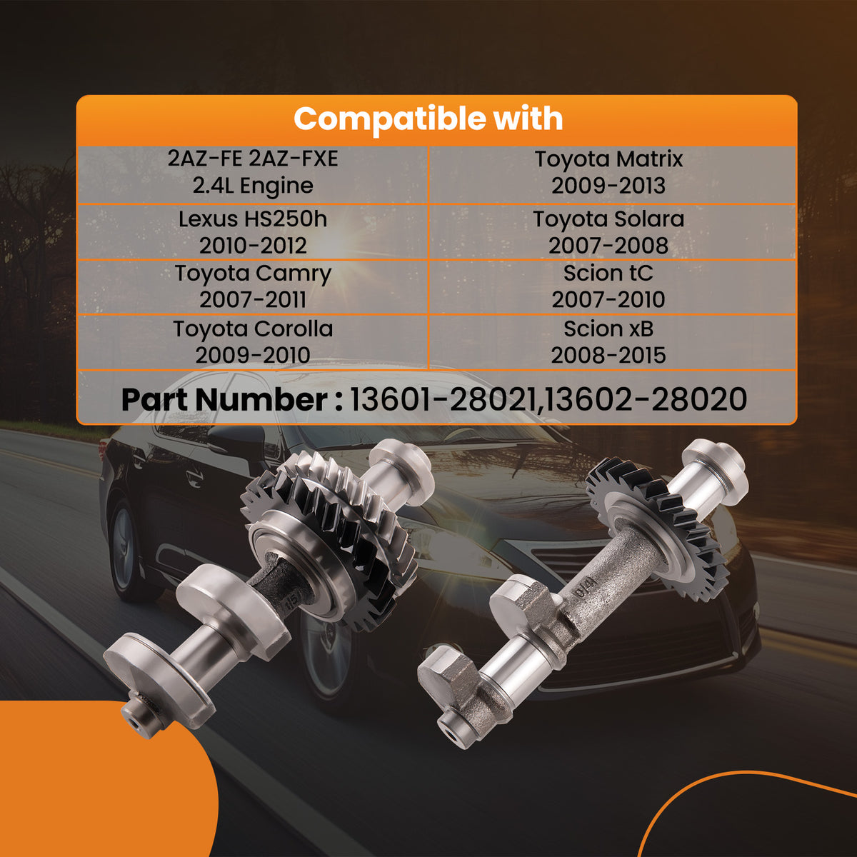OEM Engine Balance Shaft SET compatible For Toyota Corolla Solara Matrix compatible For Camry 2AZ-FE 2.4L