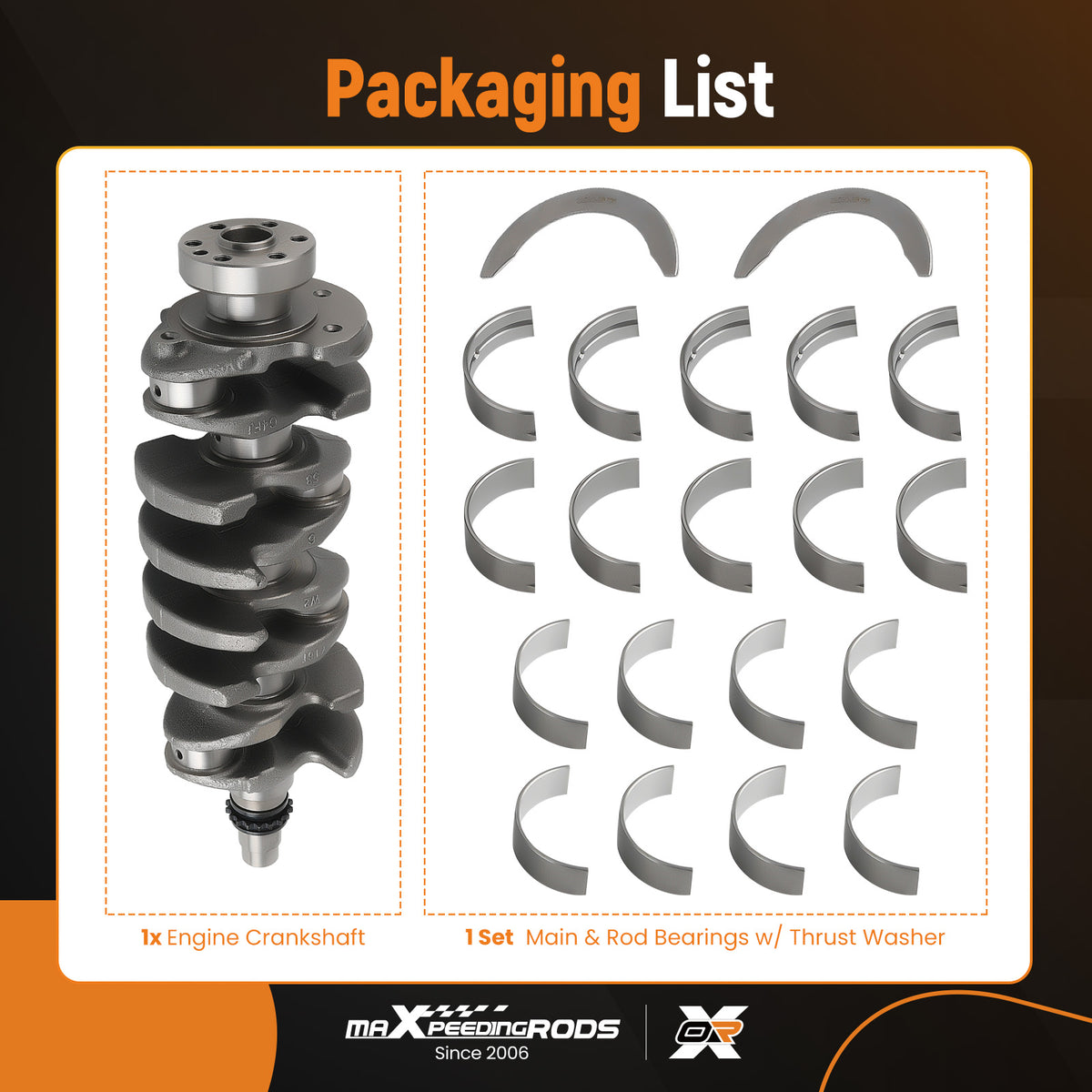 1.6 Turbo Engine Crankshaft + MainRod Bearing Kit 23110-2B710 compatible For HYUNDAI KIA