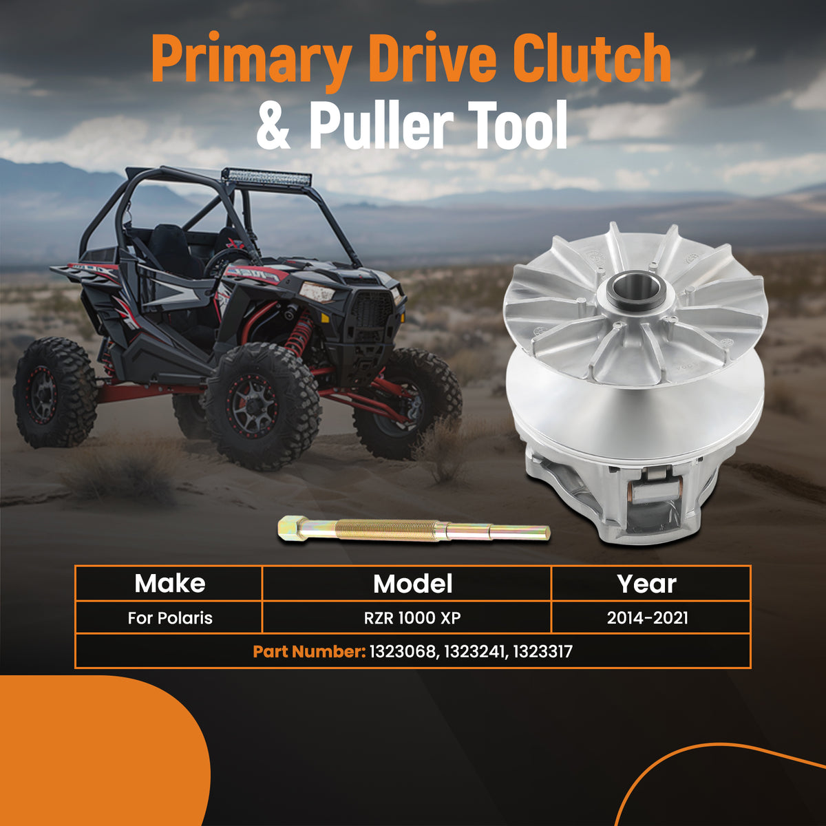 Complete Primary Driven Clutch w/ Puller Kit compatible For Polaris RZR 1000 XP 2014-2023