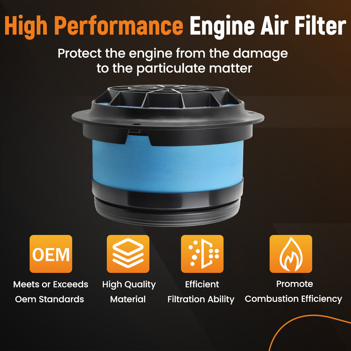 Air Filter compatible For Cummins Freightliner M2 106 compatible For Thomas Western Star 2000-2022 P607955