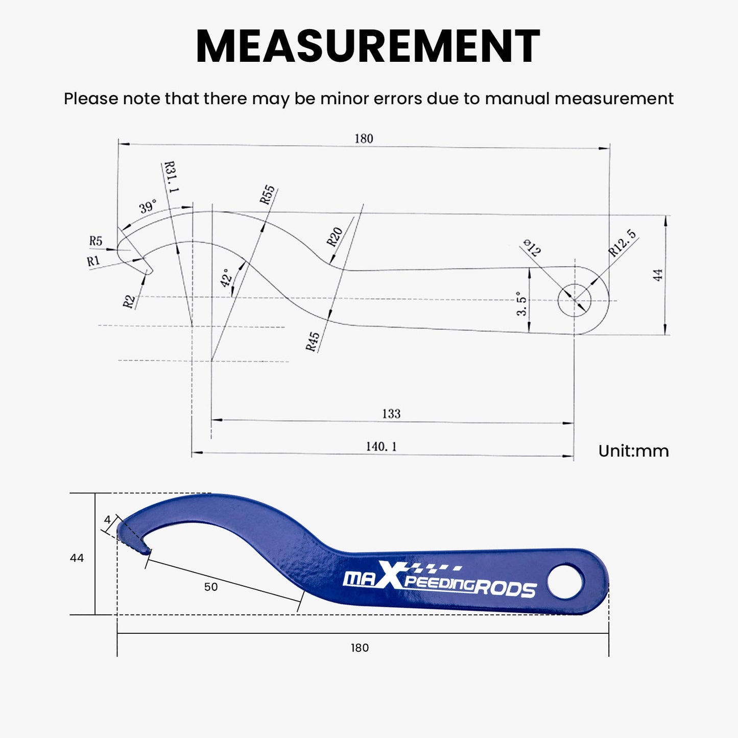 Coilover Adjustment Tool 2x Spanner Wrench Wrenches for Aftermarket Coil Over Blue
