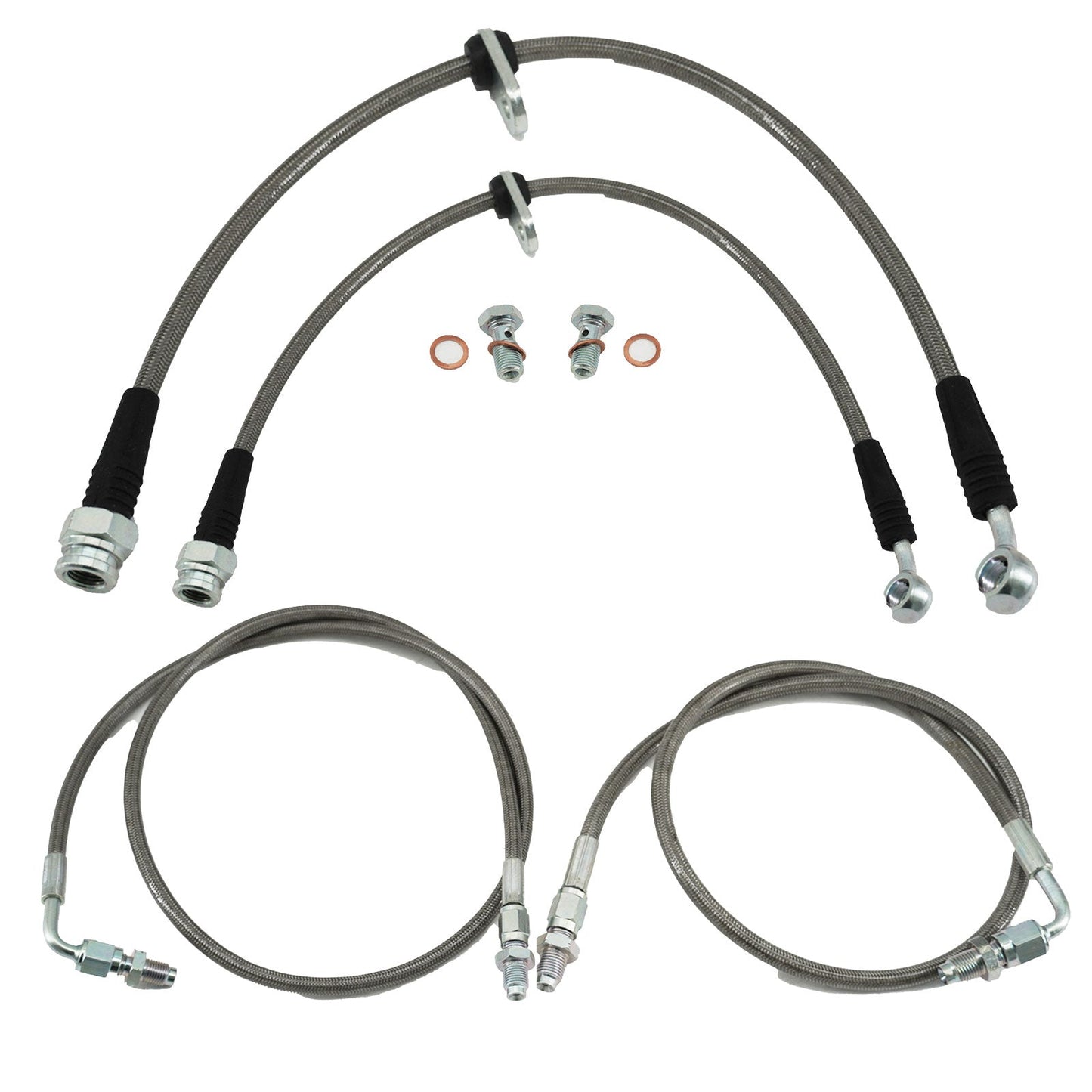 Complete Stainless Front Brake Line Replacement Kit For 92-95 Honda Civic EG