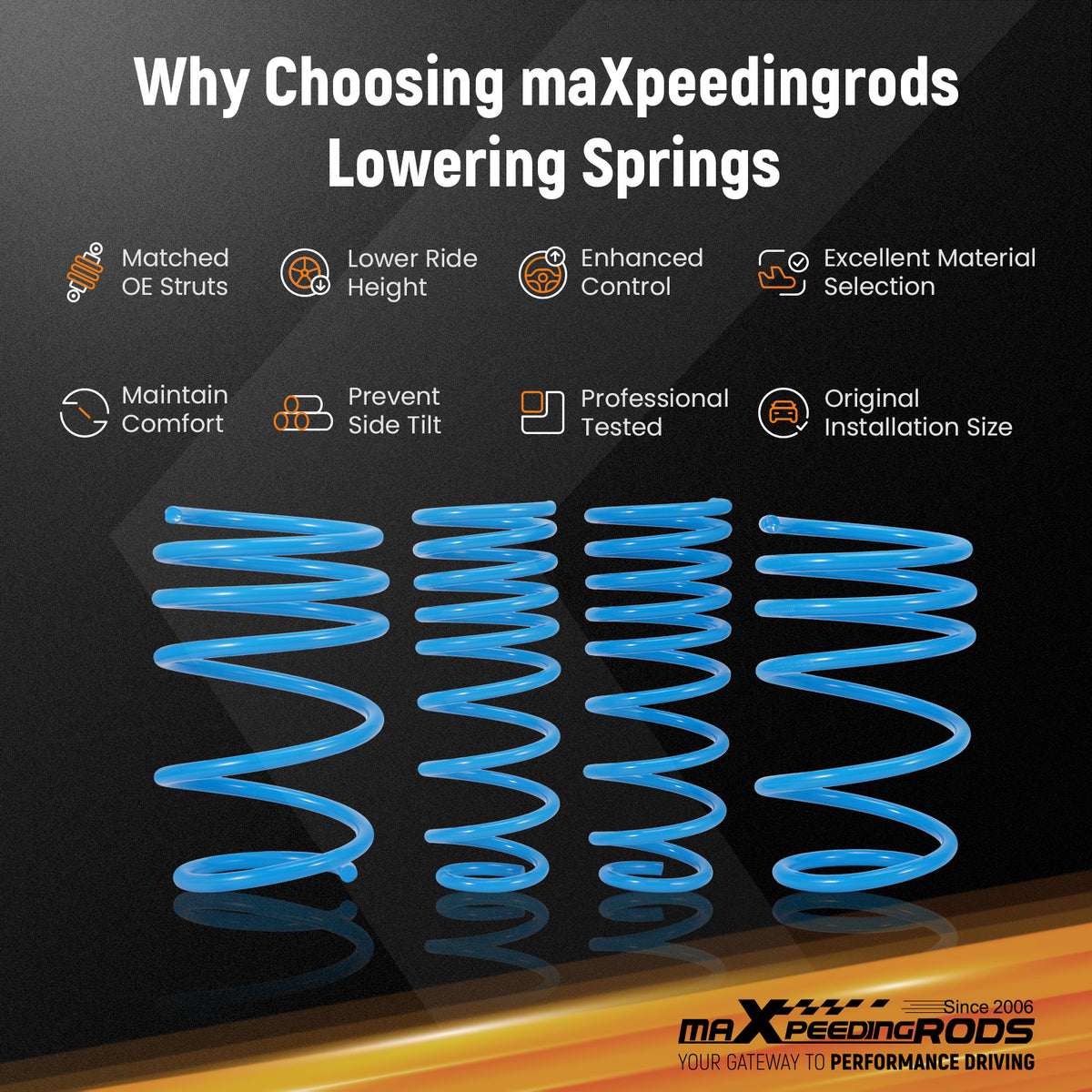 Lowering Sport Springs ForToyota compatible For Corolla FWD 2009-2013