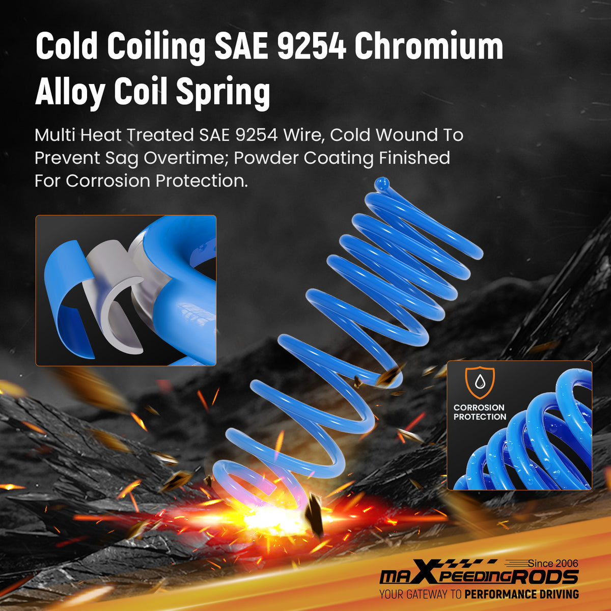 Racing Lowering Springs Drops 2 compatible For Toyota Corolla 2014-2019