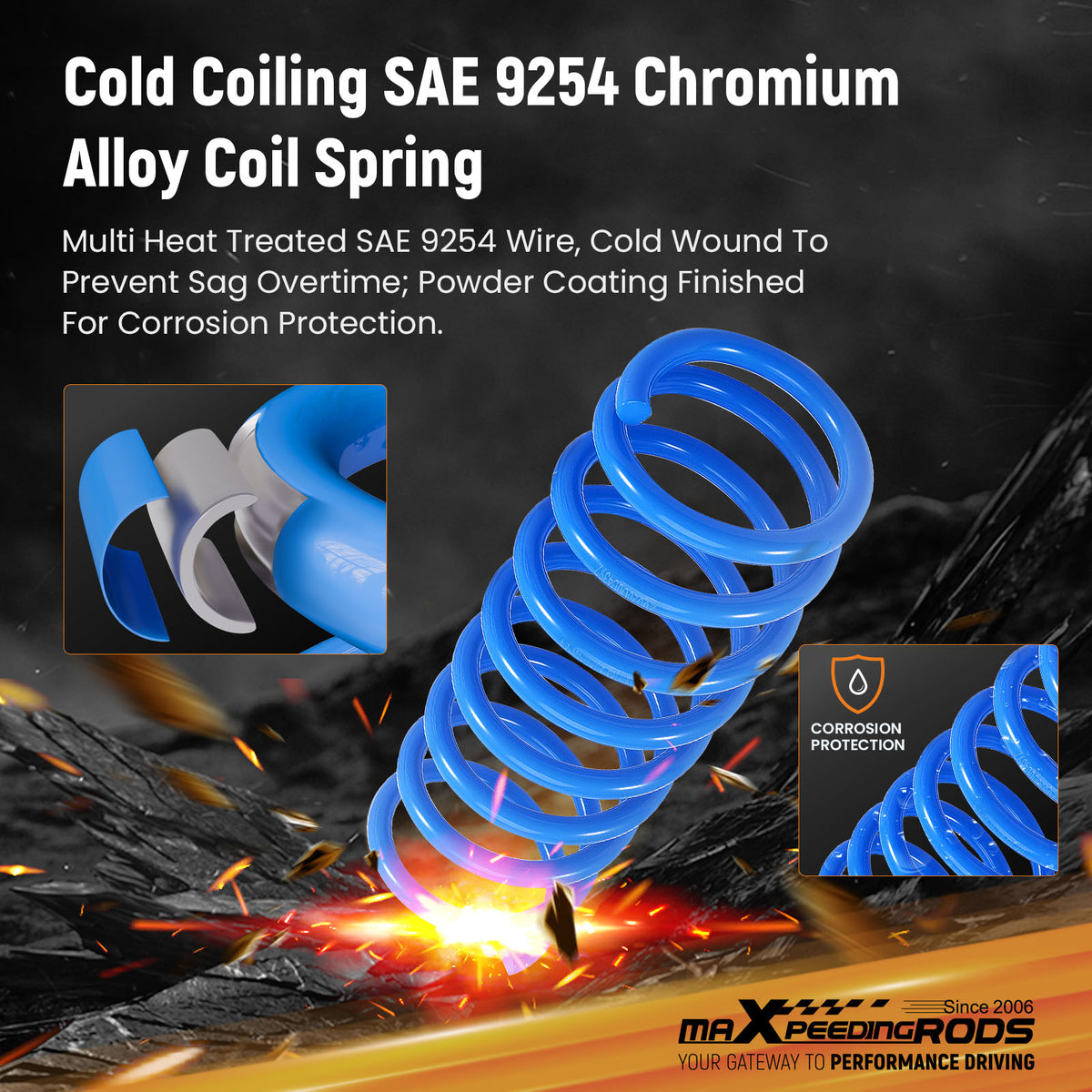 Lowering Springs Set New 4pcs For 08-16 compatible For Mitsubishi Lancer