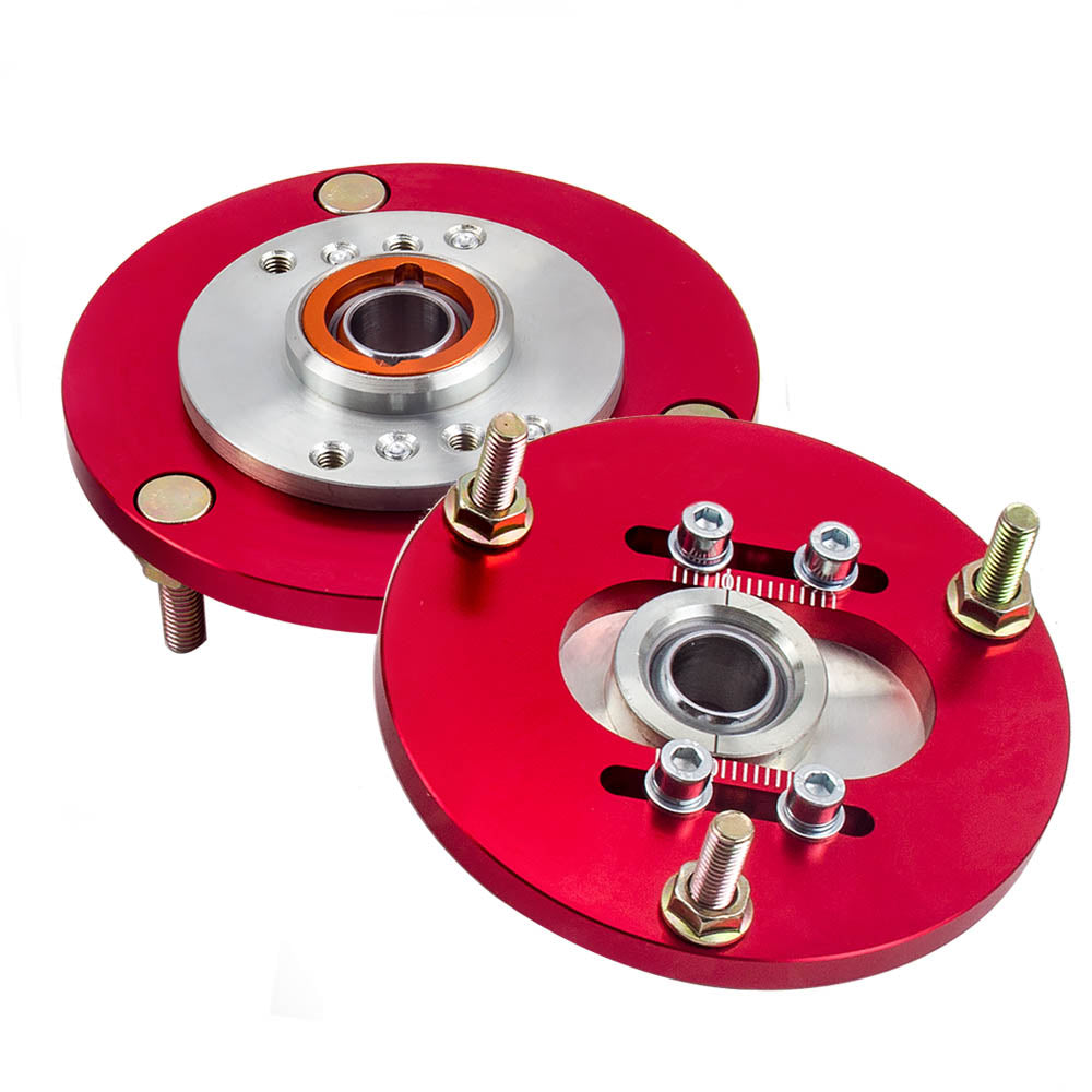 Front Top Mount Camber Plates Red compatible For BMW E36 3 Series 318 320 323 325 M3 Pair