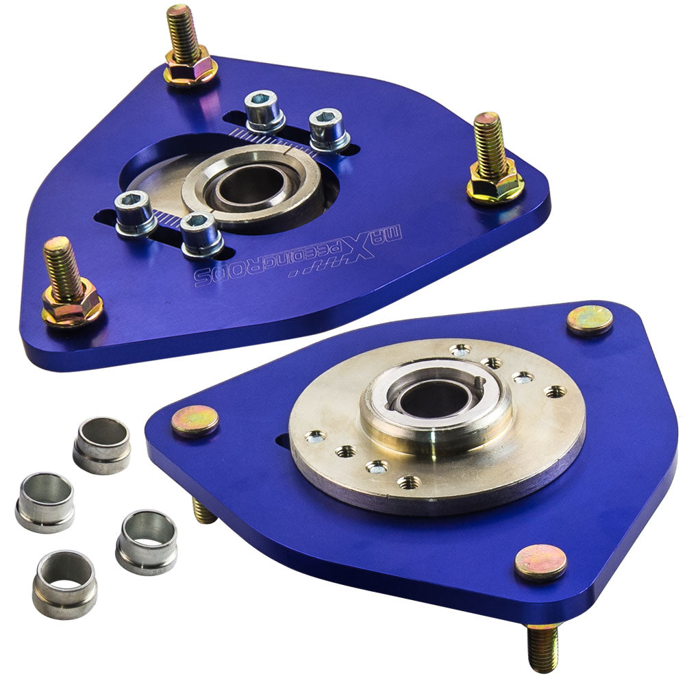 Compatible For Subaru Impreza STI GDA GDB 02-07 Top Mount 2x Plate Blue Front Camber Plates