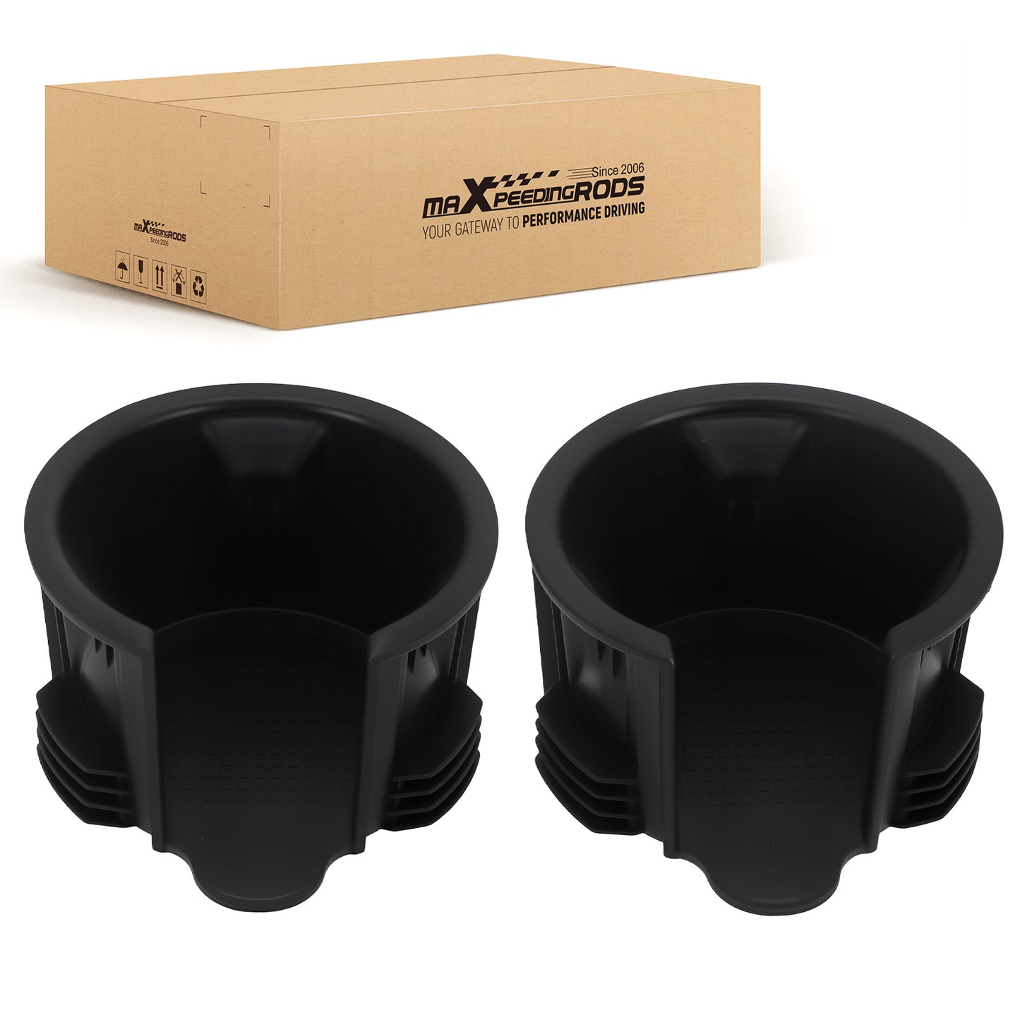 2PCS Black Cup Holder Insert compatible for Land Rover LR2/LR3/LR4 2005-up LR021330