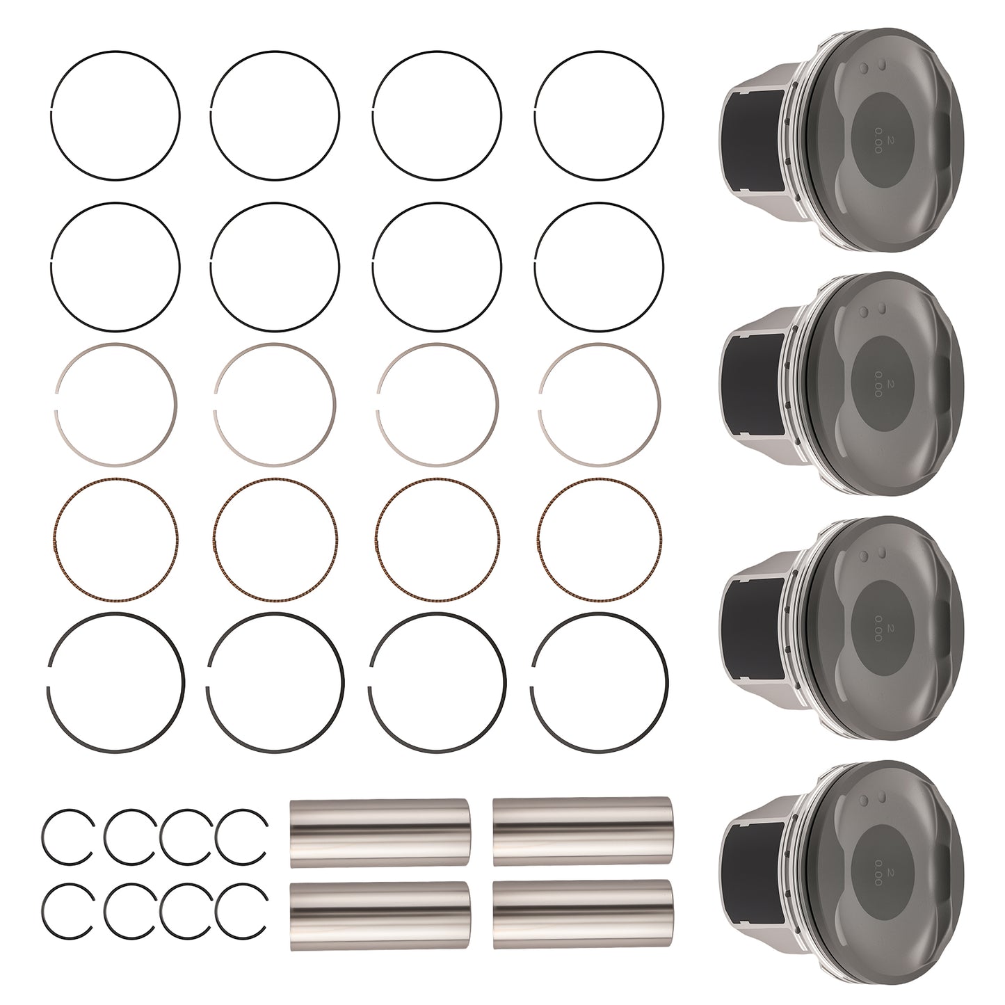 4PC Piston Ring Set compatible For Toyota Camry Corolla 2.4L 13251-0H030 2007-2011 DOHC