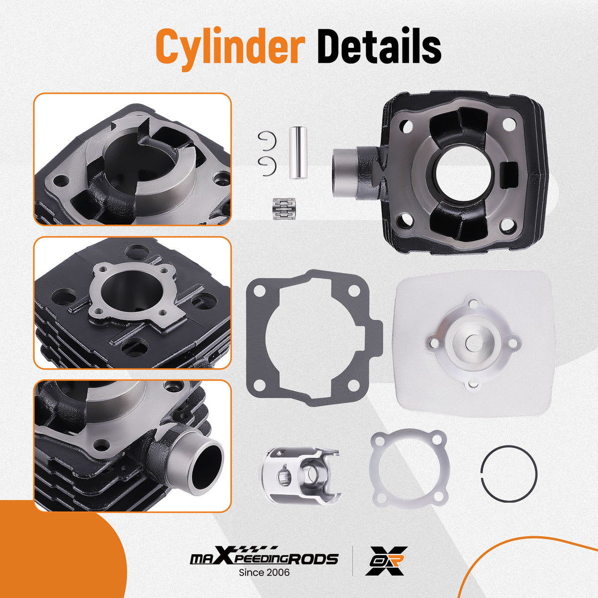 Air Cool Engine Cylinder Piston Kit compatible For KTM 50 SX 50SX Junior Pro compatible For Mini SX compatible For Mini