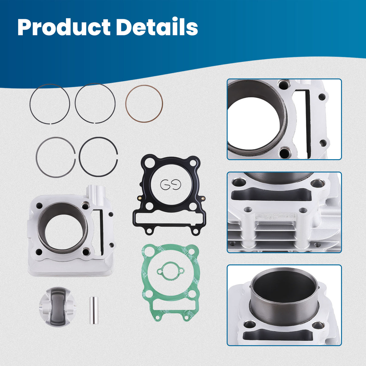 Cylinder w/ New PistonTop End Kit compatible For Yamaha YFM 250 Raptor YFM250R 08-13