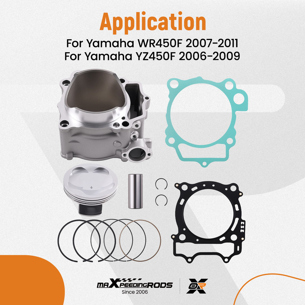 Cylinder Piston Gasket Top End Rebuild Kit Compatible For Yamaha YFZ450R 95mm 2009-2021