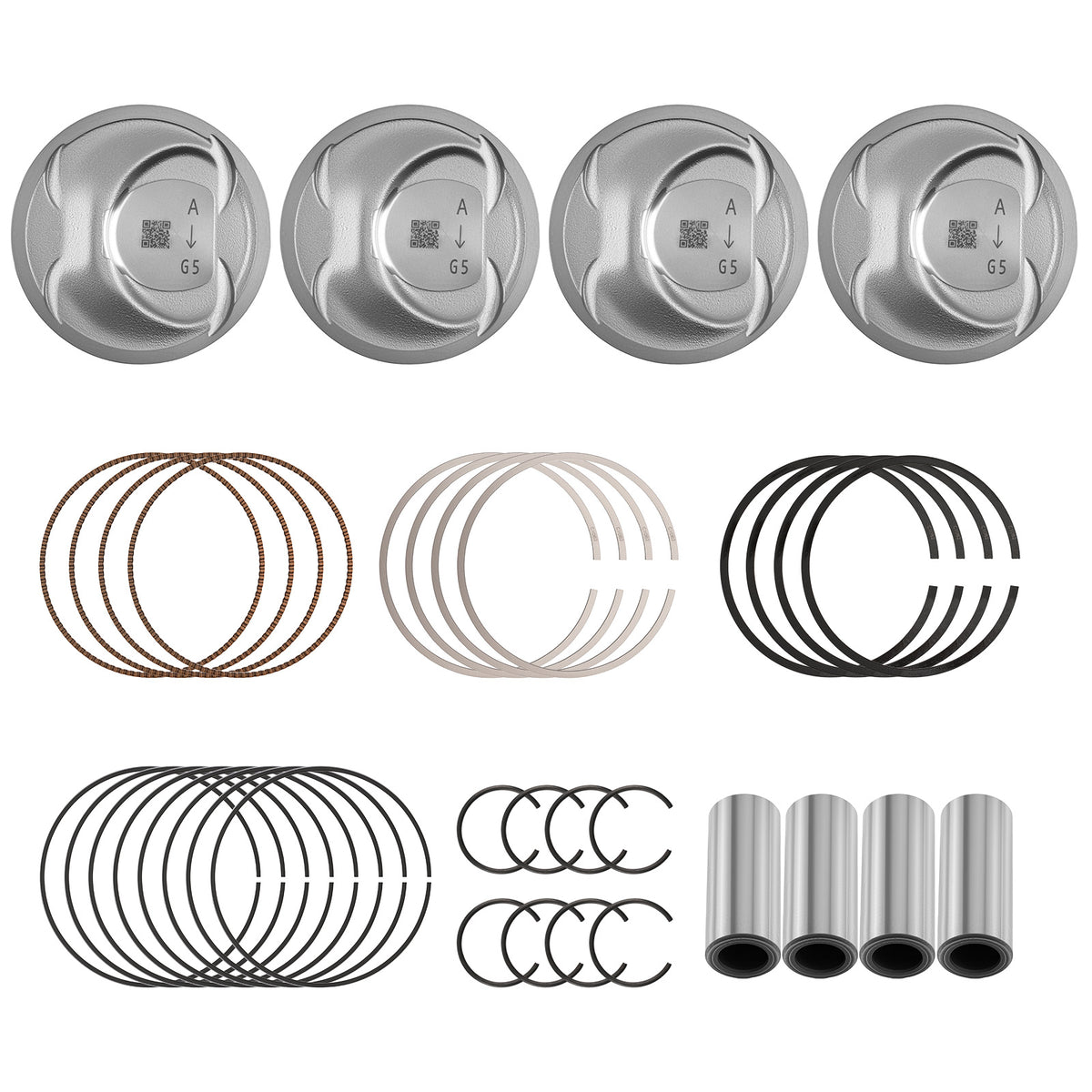 Engine Pistons w/ Rings Kit For 2011-2019 compatible For Kia Sorento Optima compatible For Hyundai Sonata 2.4L