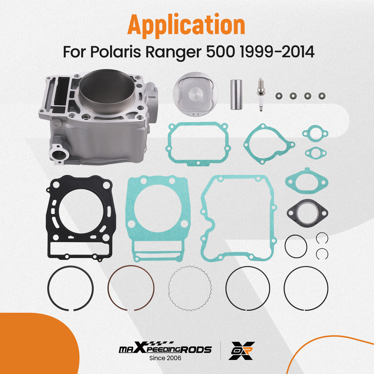 Engine Cylinder Kit compatible For Polaris Sportsman 500 1996-2013 Piston Gasket 3087224