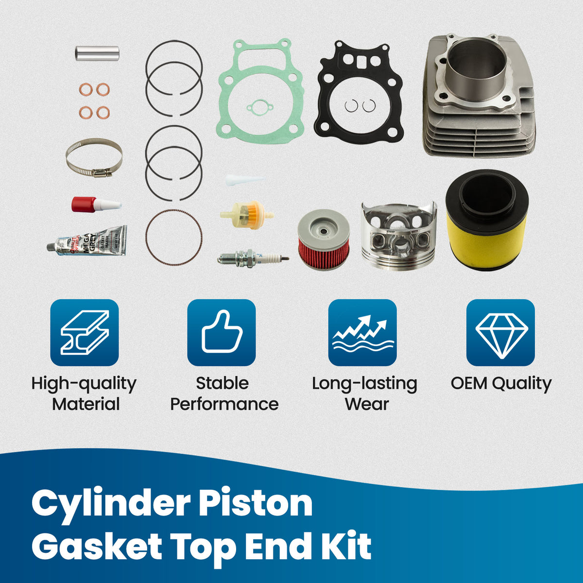Cylinder Piston Gasket Top End Rebuild Kit compatible For Honda Rancher TRX350 00-06 New