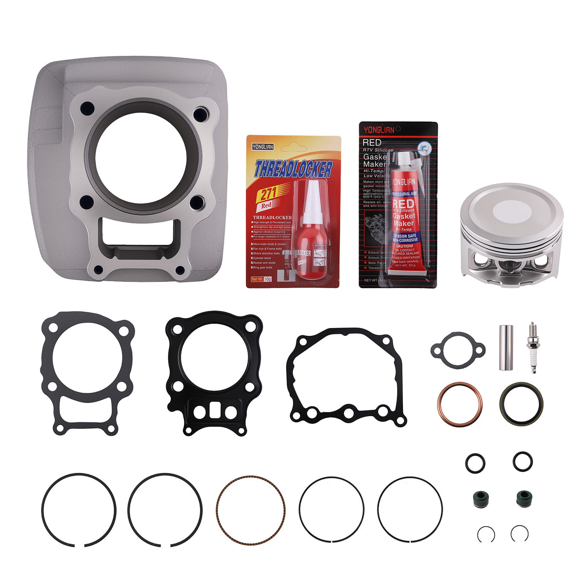 Cylinder Piston Gasket Jugs Top End Rebuild Kit compatible For Honda Rancher TRX350 2000-06