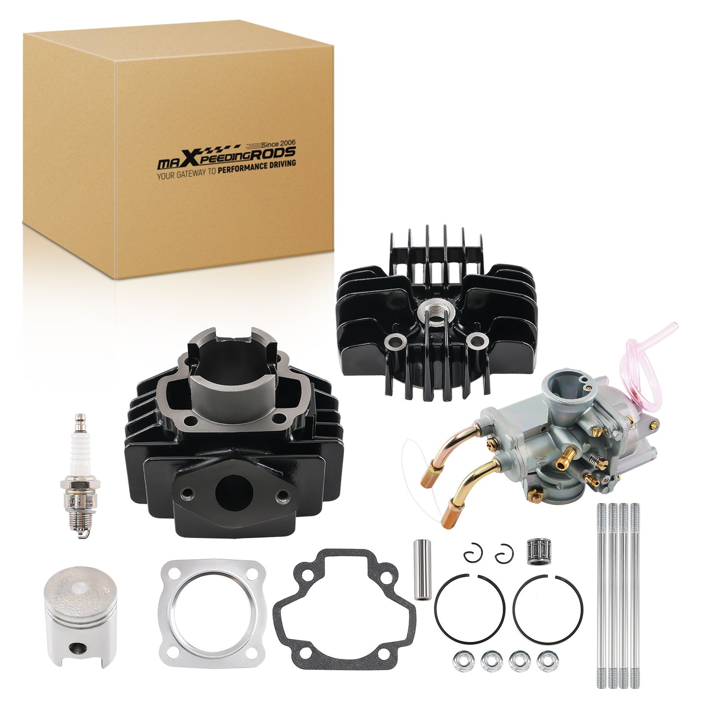 40mm Bore Kit Top End Piston Cylinder Carburetor compatible For Yamaha PW 50 PW 50 81-2009