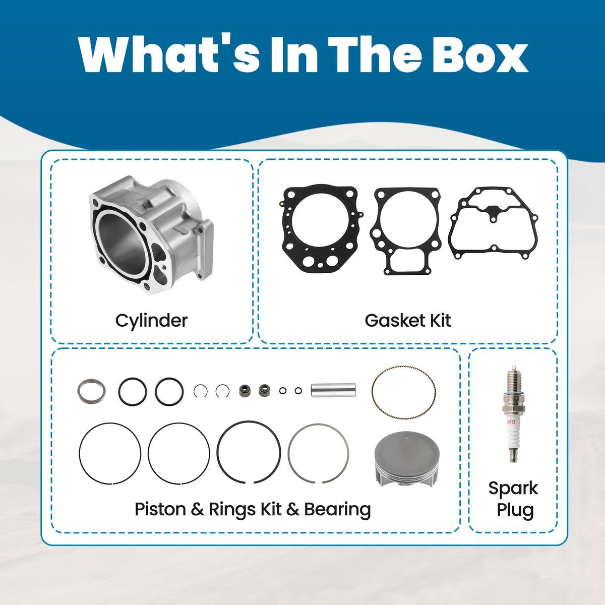 Cylinder Piston Rings Gasket Top End Rebuild Kit compatible For Honda Foreman TRX520 20-24