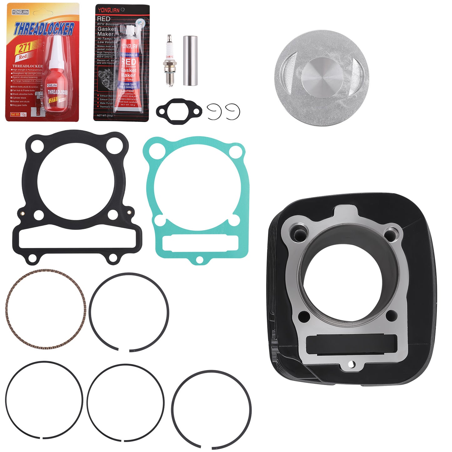 Cylinder Piston Gasket Top End Rebuild Kit compatible For Yamaha Grizzly 350 YFM350 07-14