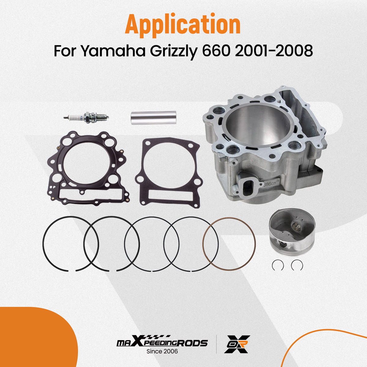 Compatible For Yamaha Raptor 660R Cylinder Piston Gasket Top End Rebuild Kit 2001-2005 New