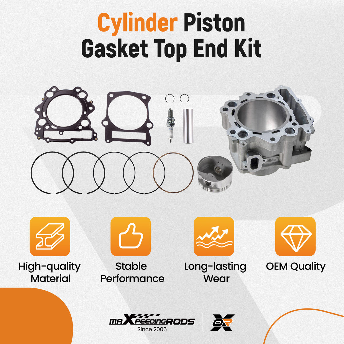 Compatible For Yamaha Raptor 660R Cylinder Piston Gasket Top End Rebuild Kit 2001-2005 New