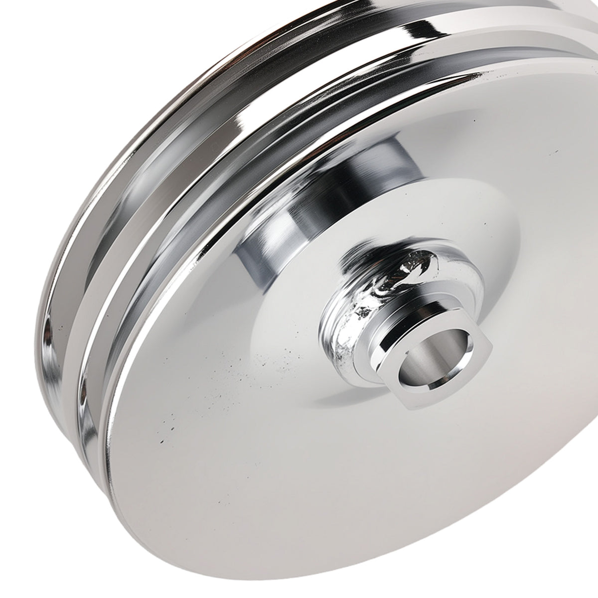 Long Water Pump Pulley fit For Small Block compatible For Chevy 2 Groove 305 350 Chrome Steel