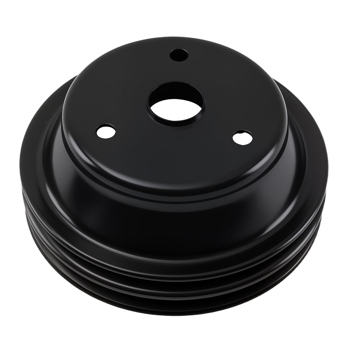 V-Belt 1/2 Groove Long Water Pump Pulley Kit Black Steel For Complete SB compatible For Chevy