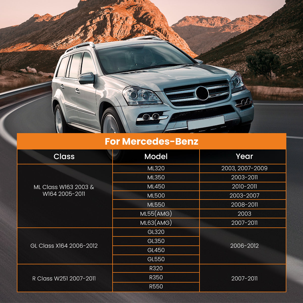 2003 - 2011 compatible For Mercedes Benz ML GL R Series HV-091 Transfer compatible For Case Chain