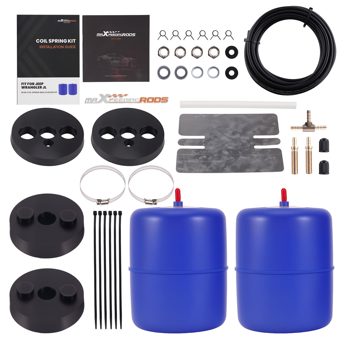 Rear Air Suspension Helper Spring Kit compatible For Jeep Wrangler 2.0L 1997CC 2018-on