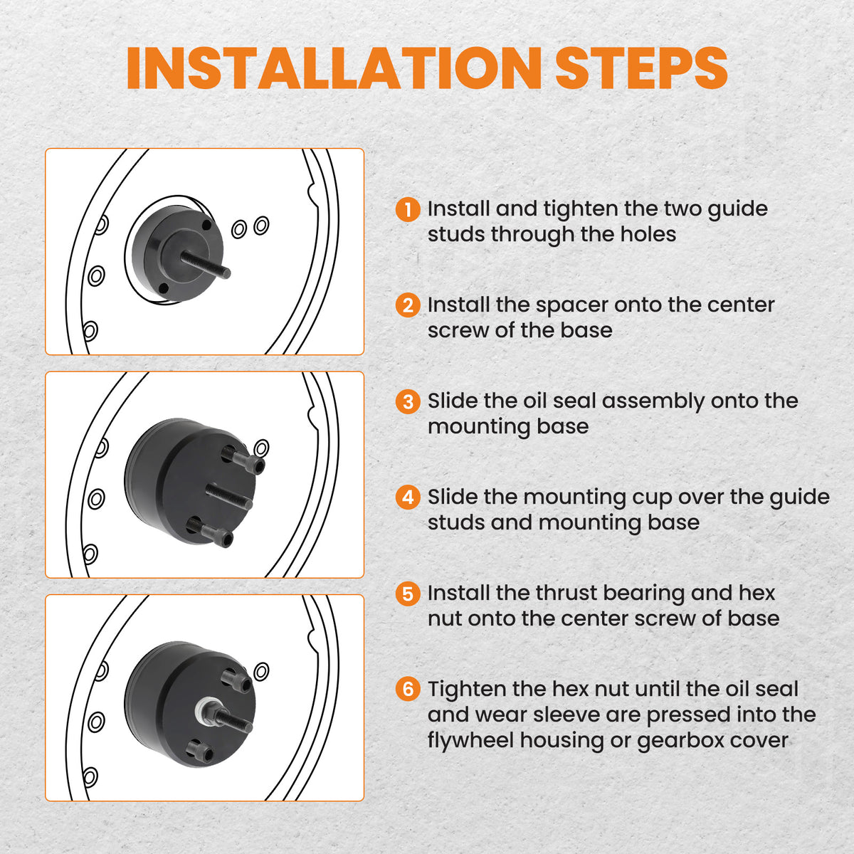 Front Rear Crank Seal Installer compatible For Detroit Diesel Series 60 12.7L 14L J-35686-B