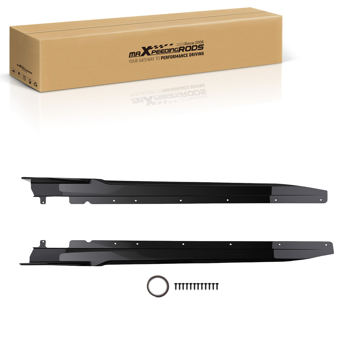 Body Side Skirts Kit compatible For BMW 320i 330i 330e 2019 2020-2022 Gloss Black ABS