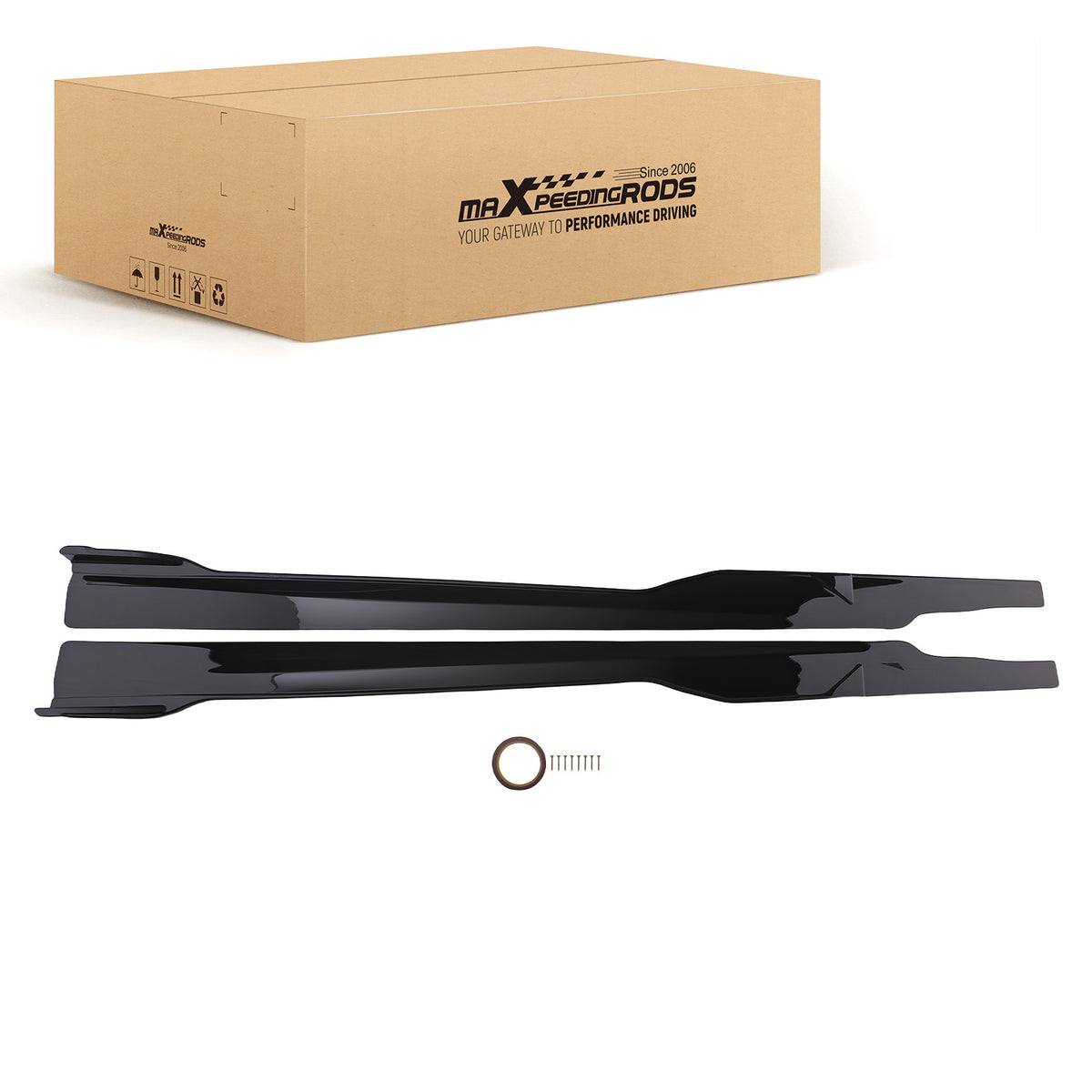 Side Skirt Extension compatible For Dodge Charger GT R/T Scat Pack 2015-2023 Gloss Black