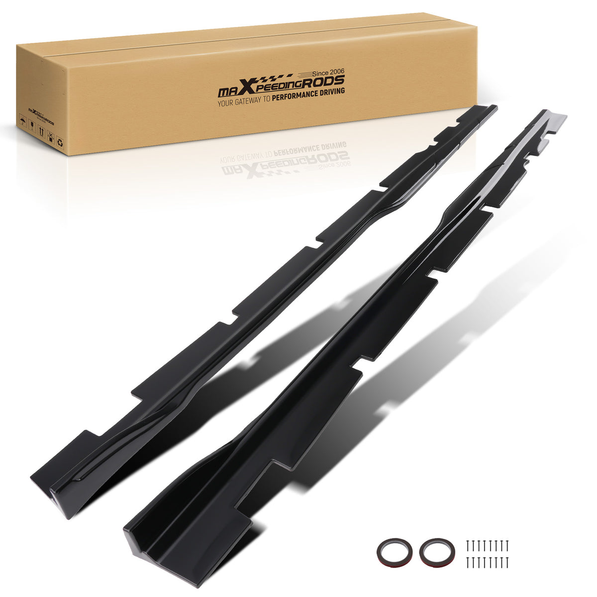 Lower Side Body Extension Kit compatible For Dodge Charger 15-23 Gloss Black ABS