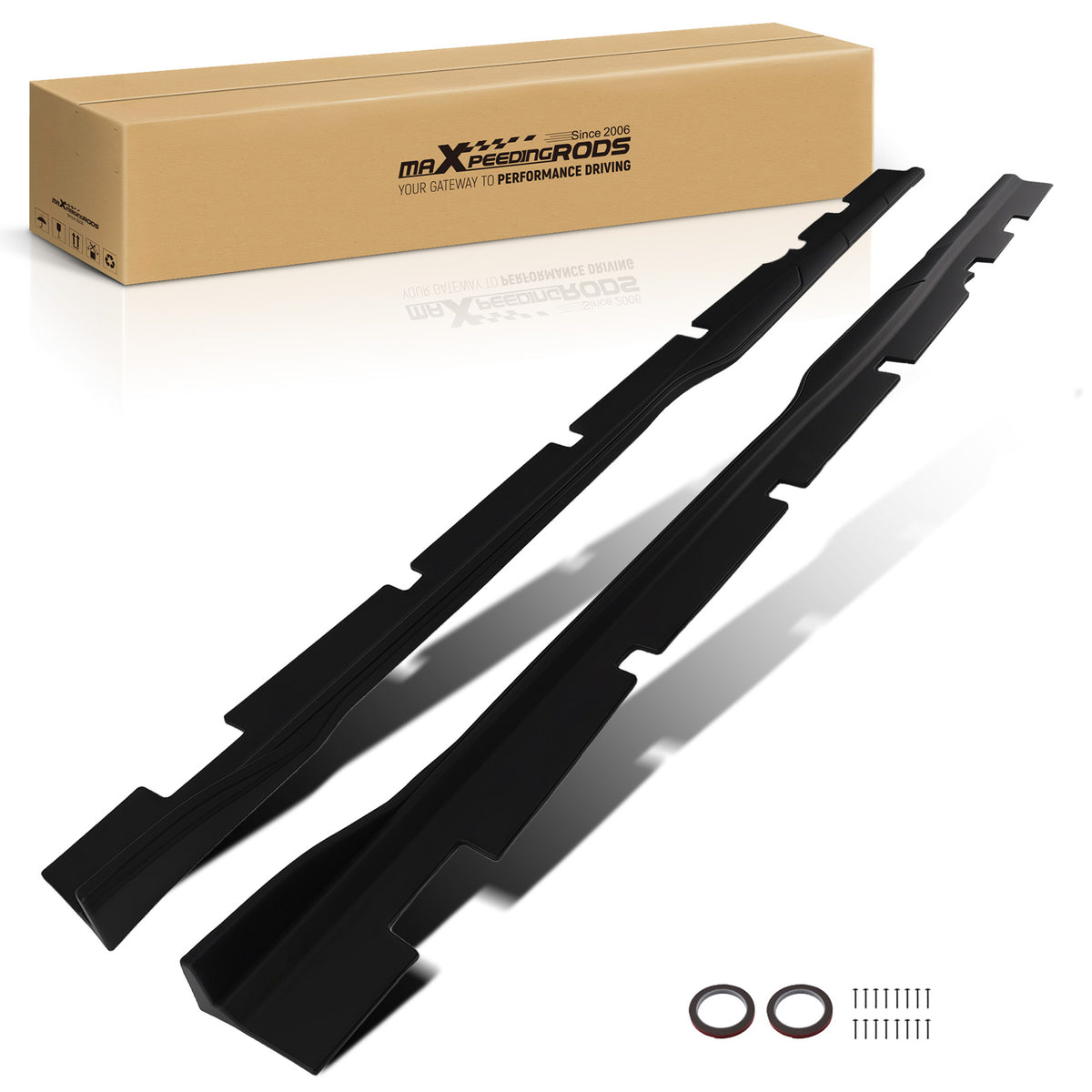 Body Kit Side Skirt Extension Panel Lip compatible For Dodge Charger 15-23 Matte Black 2PC