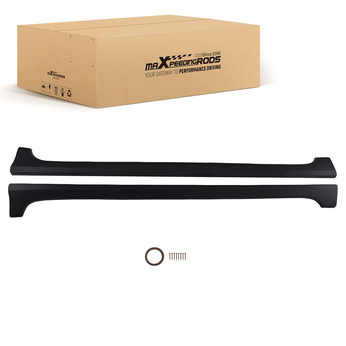 Black Side Skirt Extension Panel Kit compatible For Honda Civic Sedan 2012-2015 ABS Pair