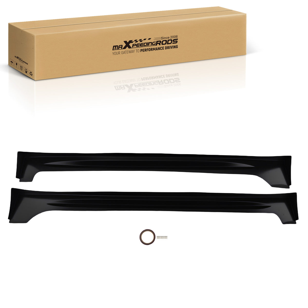 Black ABS Side Extension Panel compatible For Honda Civic 4Door 2006-2011 8th Gen Sedan