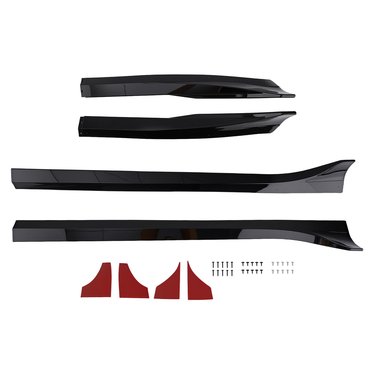 2PC Side Skirt Extension Panel Body Kit compatible For Tesla Model 3 2017-23 Black ABS