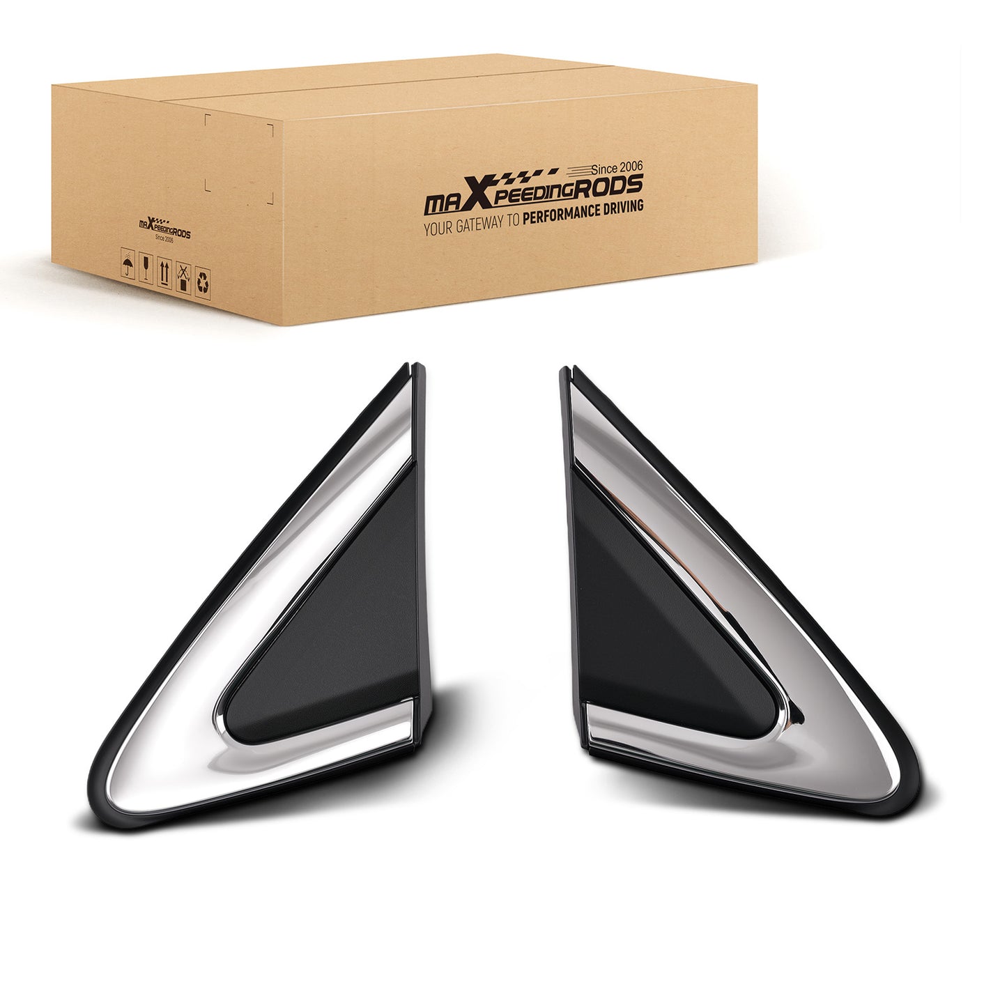 Black Fender Mirror Corner Triangle Trim compatible For Mitsubishi Eclipse Cross 2018-2021