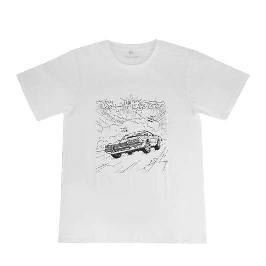 Vintage Cars Palm Trees Graphic T-Shirt for Car Culture Enthusiasts Breathable, Size L