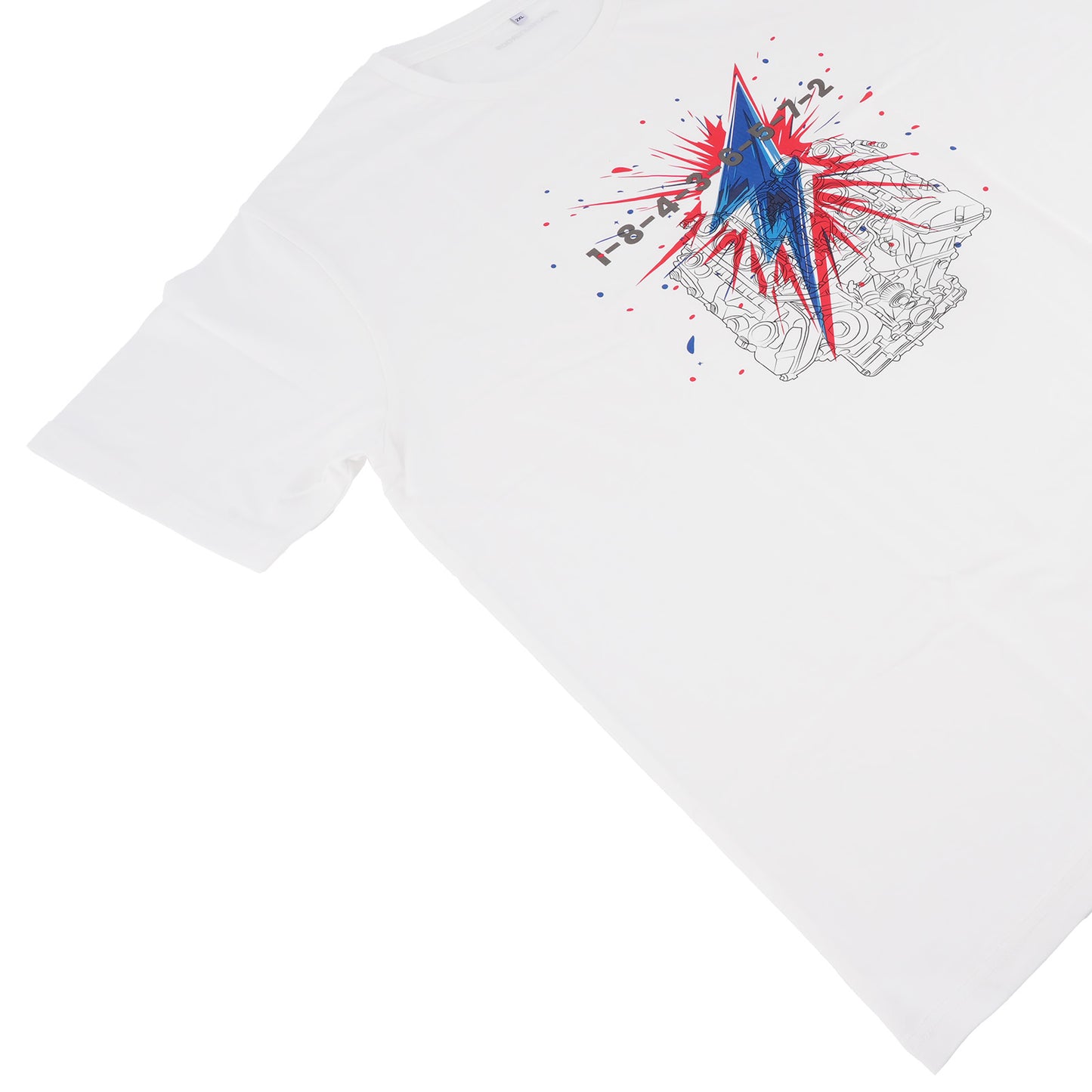 V8 Engine Graphic T-Shirt For Car Enthusiasts Gearheads V8 Engine Cool T-Shirt,Size 2XL